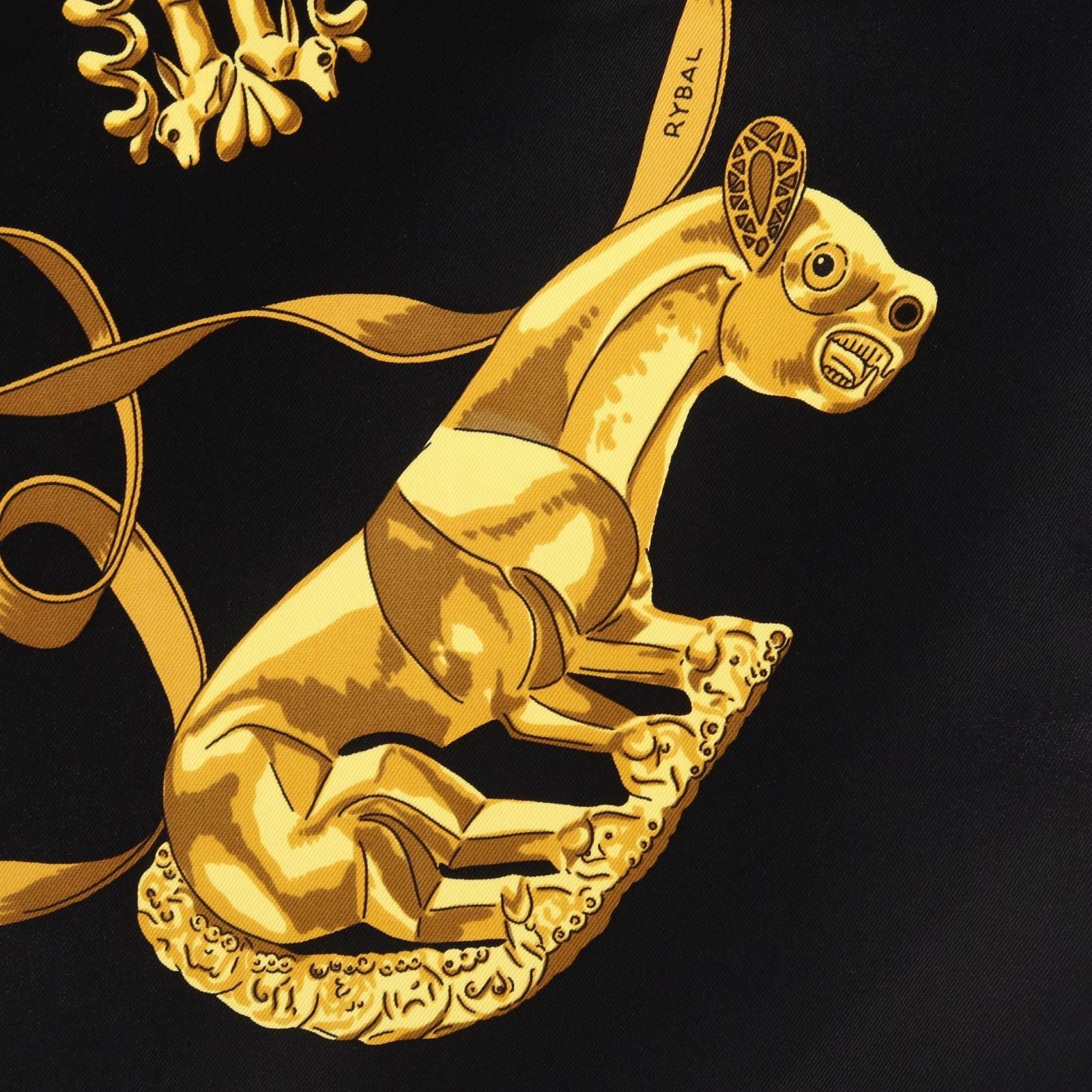 Hermes Scarf Carre 90 les Cavaliers D'or Silk — view 6