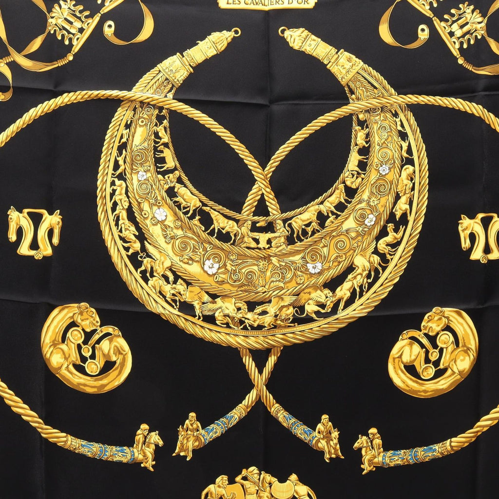 Hermes Scarf Carre 90 les Cavaliers D'or Silk — view 7