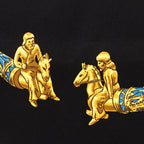 Hermes Scarf Carre 90 les Cavaliers D'or Silk — view 5