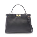 Fendi Handbag Peekaboo Regular 2-Way Black Leather