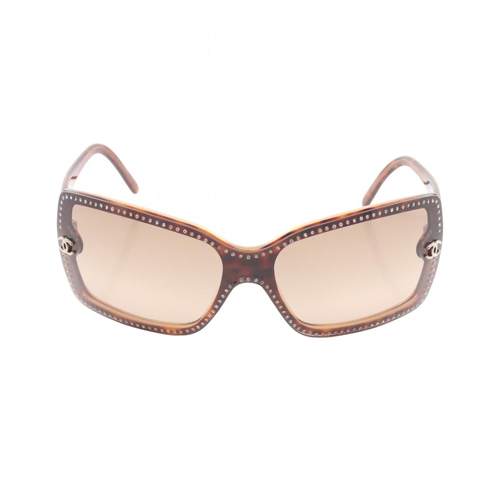 Chanel Sunglasses CC Logo Gradient Lens Tortoiseshell Pattern Eyewear