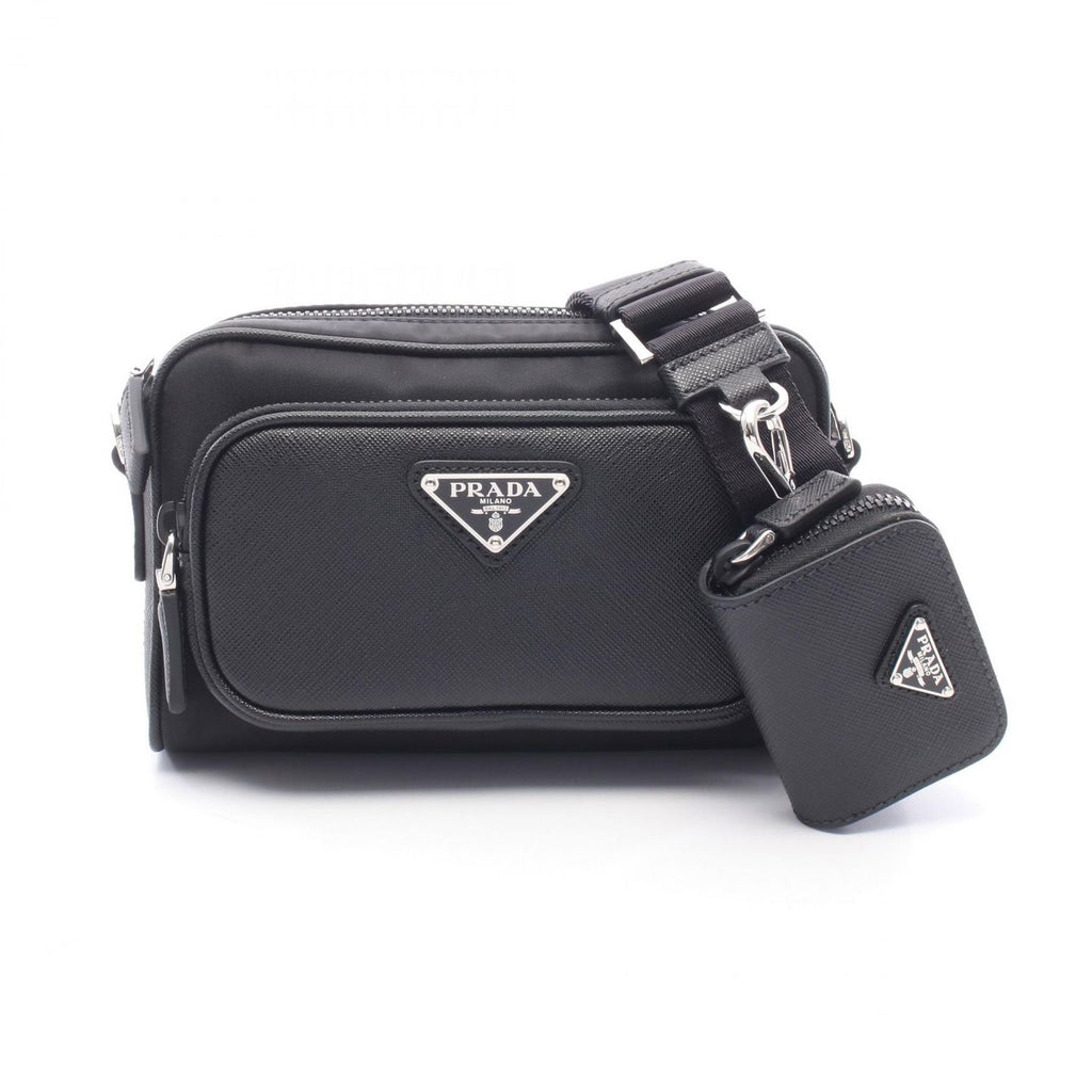 Prada Shoulder Bag Tessuto Nylon Saffiano Leather