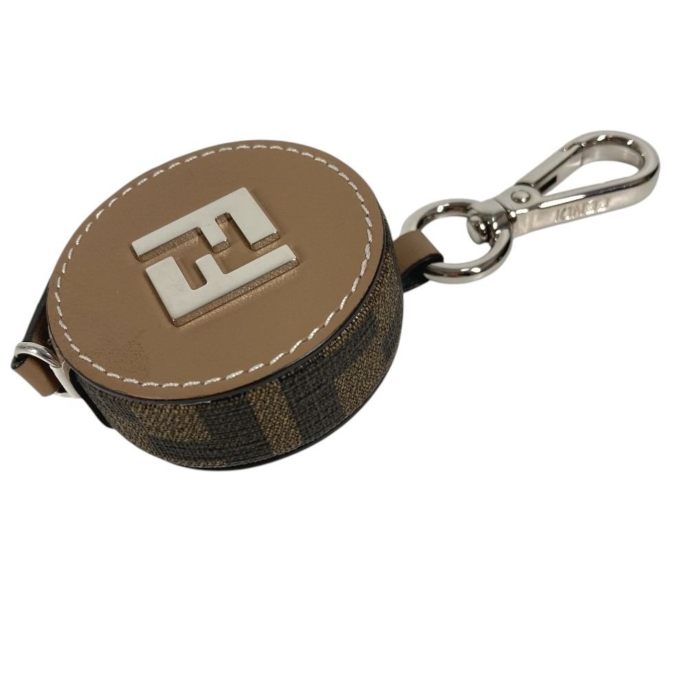 Fendi Key Holder Zucca FF Logo Major Scale Leather Brown — view 3