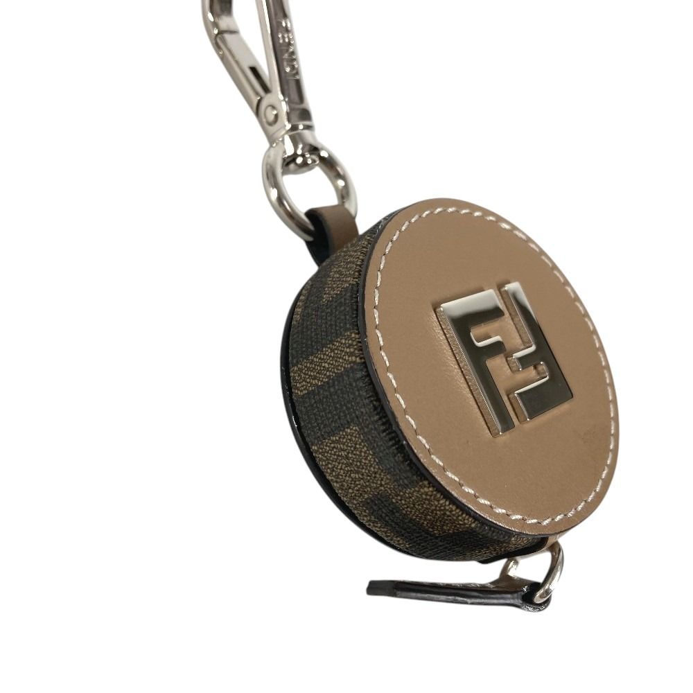 Fendi Key Holder Zucca FF Logo Major Scale Leather Brown — view 2