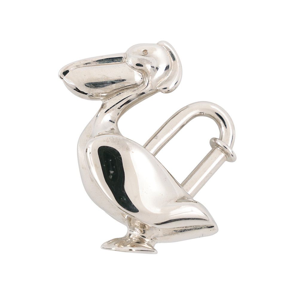 Hermes Cadena Pelican Metal Charm Animal Keychain