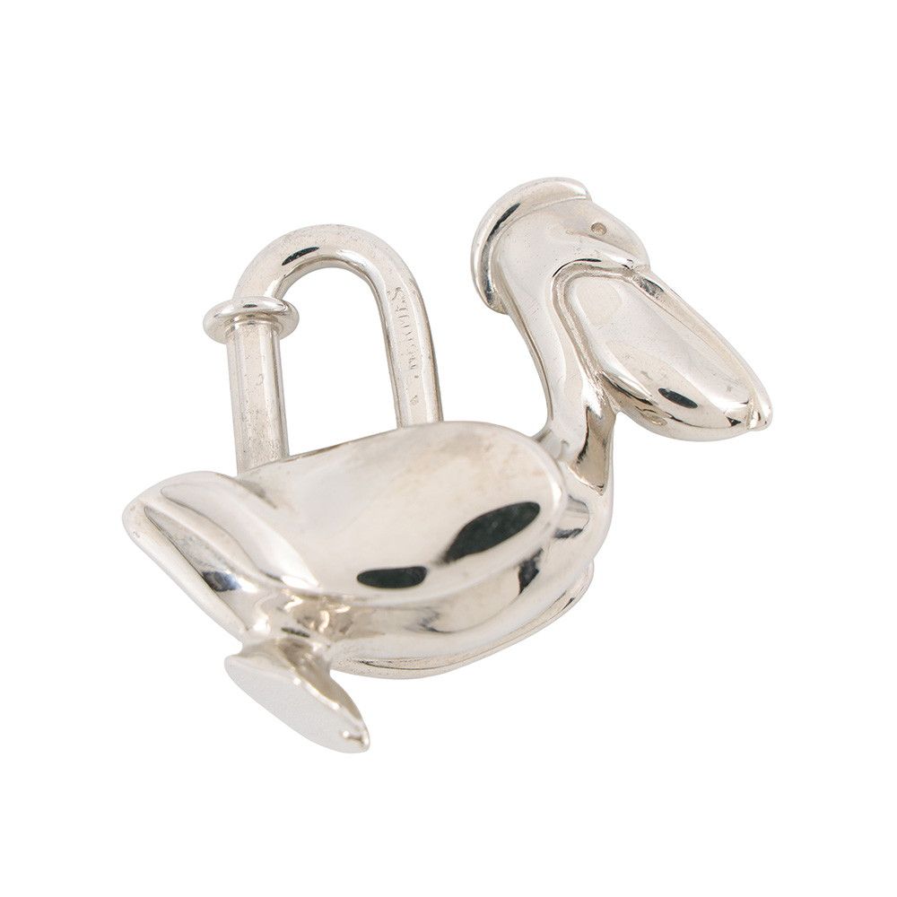 Hermes Cadena Pelican Metal Charm Animal Keychain — view 3