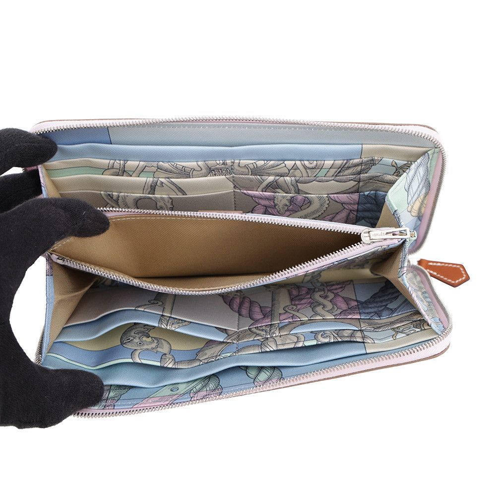 Hermes Wallet Azap Long Silk in Mauve Pale Silver Epsom — view 4