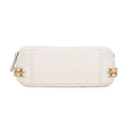 Chanel Chain Shoulder Bag Quilted CC Logo Caviar Leather White — view 3