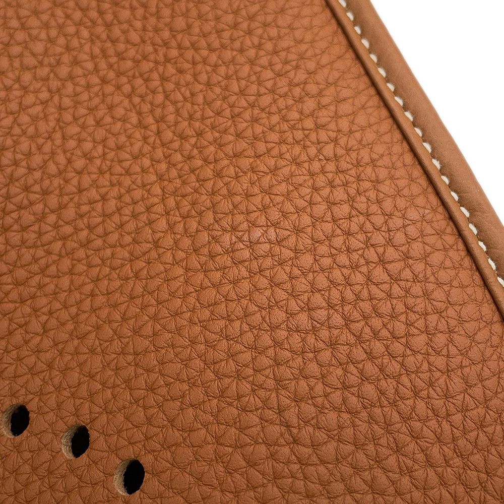 Hermes Shoulder Bag Evelyne 3 PM Gold Silver Taurillon Clemence — view 8