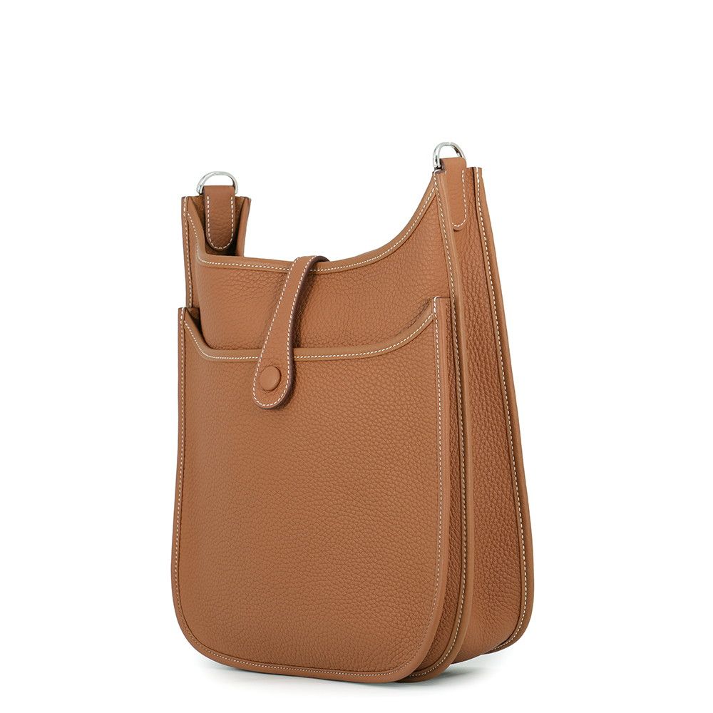 Hermes Shoulder Bag Evelyne 3 PM Gold Silver Taurillon Clemence — view 2
