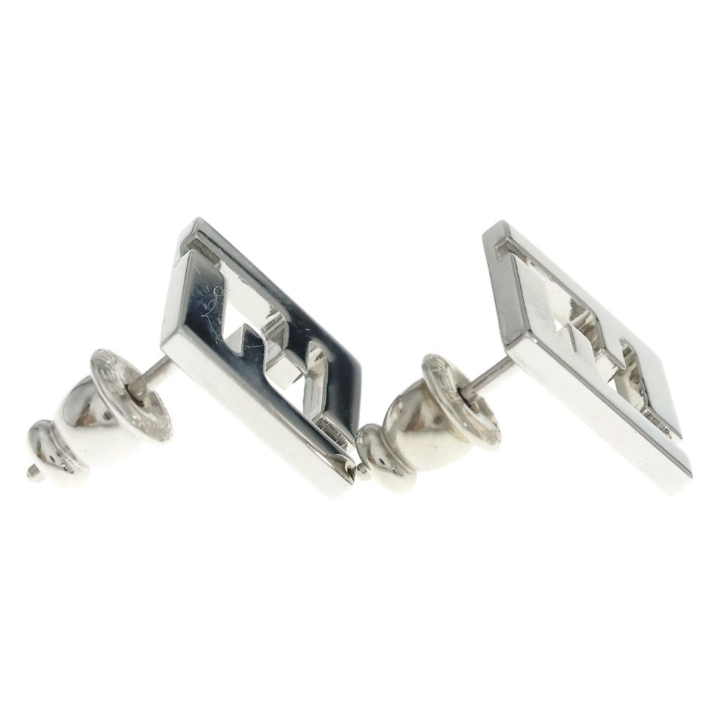 Fendi Forever Logo Stud Earrings Silver — view 3