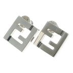 Fendi Forever Logo Stud Earrings Silver