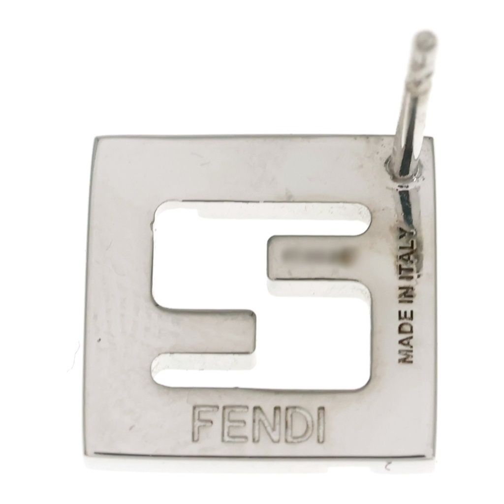 Fendi Forever Logo Stud Earrings Silver — view 4
