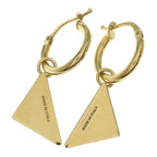 Prada Triangle Logo Earrings Hoop Gold Pink — view 2