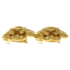 Chanel CC Logo Flower Motif Earrings Gold — view 3