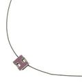 Hermes Cage d'H Cube Pendant Silver Pink