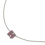 Hermes Cage d'H Cube Pendant Silver Pink