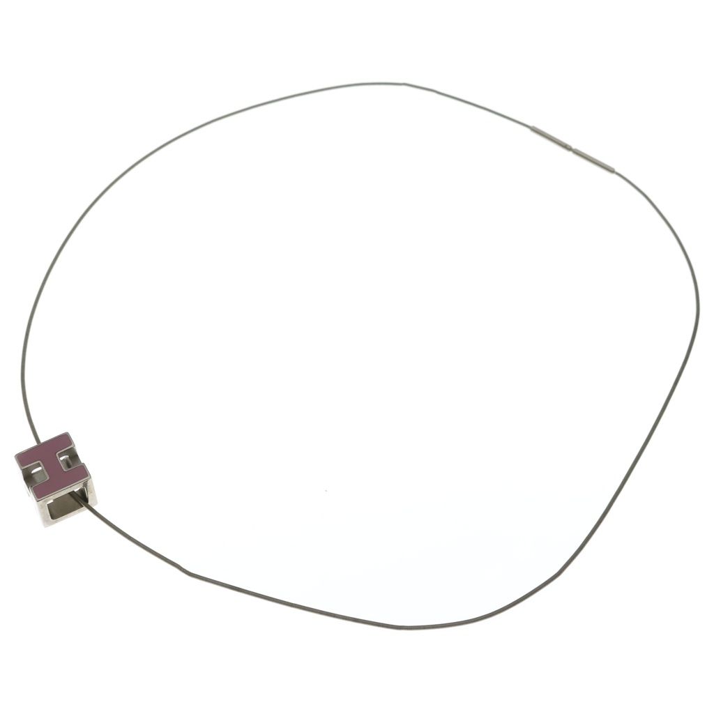 Hermes Cage d'H Cube Pendant Silver Pink — view 2