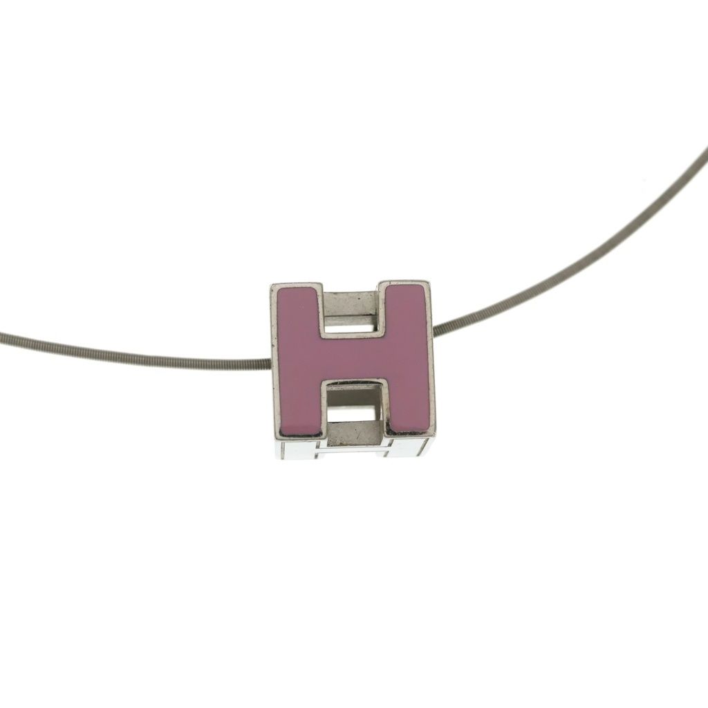 Hermes Cage d'H Cube Pendant Silver Pink — view 3