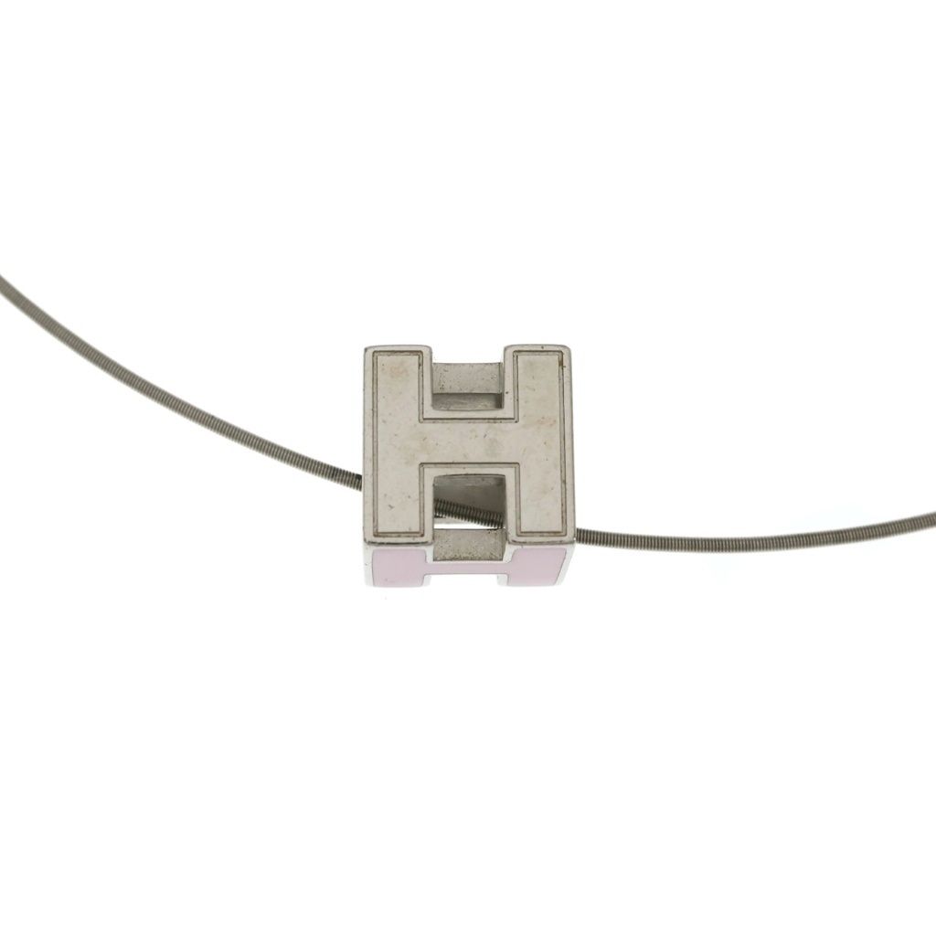 Hermes Cage d'H Cube Pendant Silver Pink — view 6