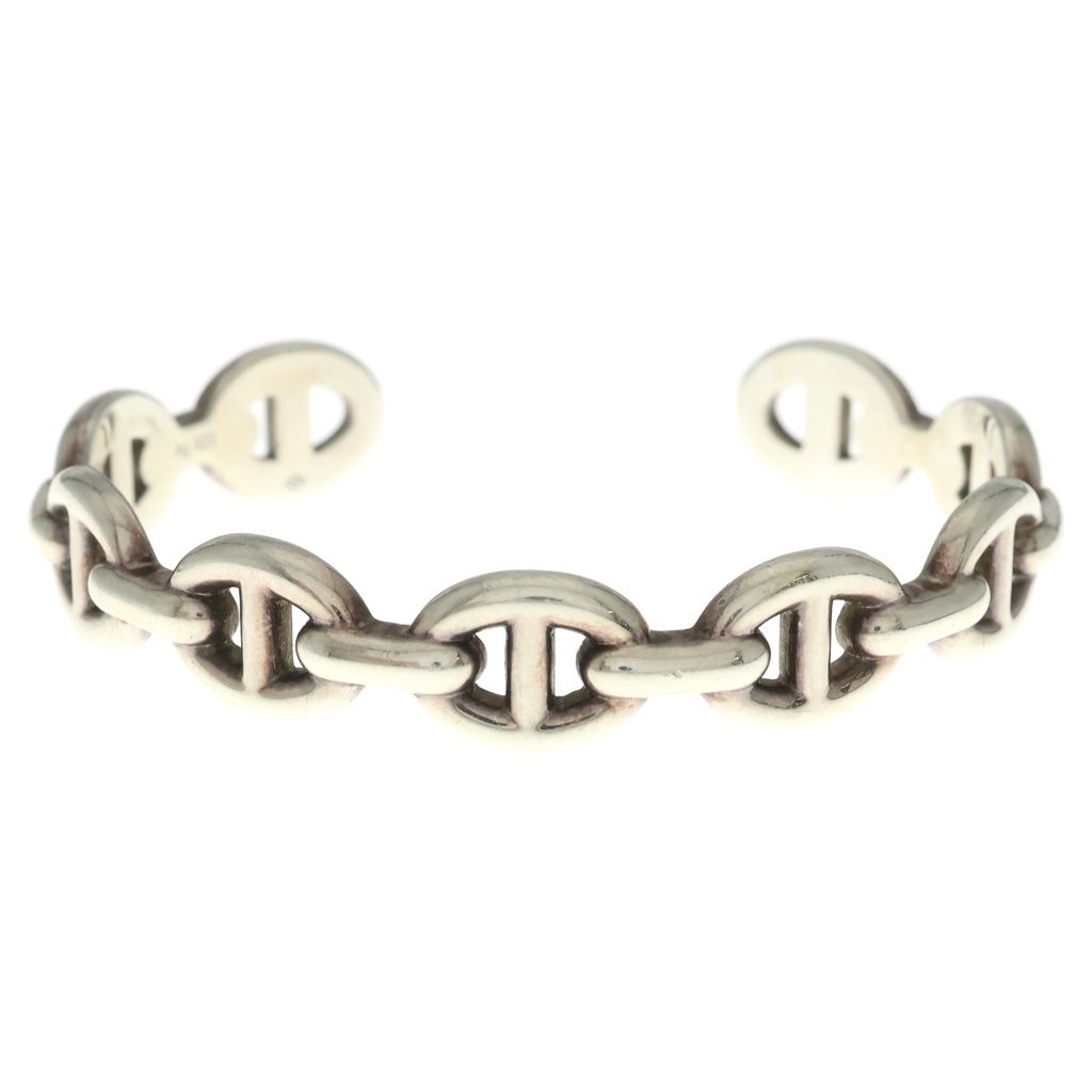 Hermes Chaine D'Ancre Enchainee Bangle Silver Bracelet
