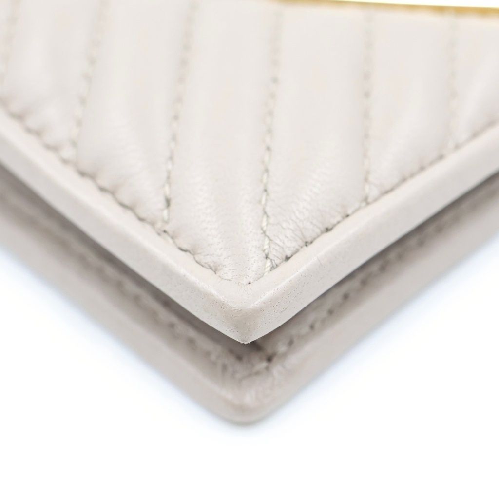 Prada Diagram Bifold Wallet Beige Leather — view 4