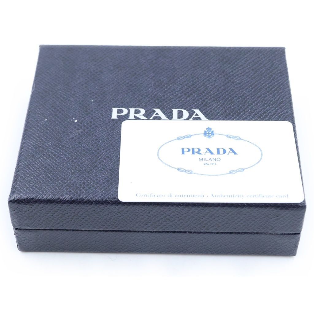 Prada Diagram Bifold Wallet Beige Leather — view 6