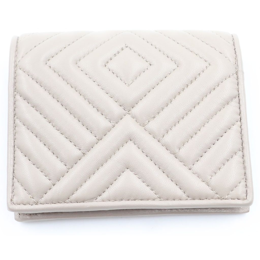 Prada Diagram Bifold Wallet Beige Leather — view 2