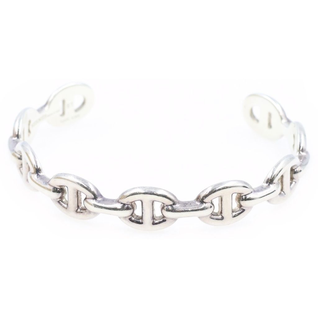Hermes Chaine D'Ancre Enchainee Anchor Chain Bangle Bracelet Silver