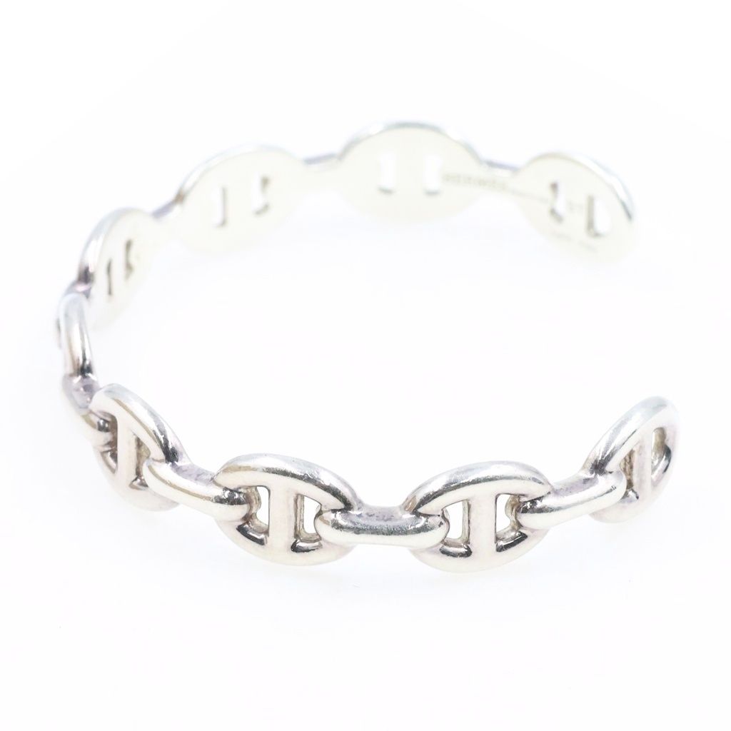 Hermes Chaine D'Ancre Enchainee Anchor Chain Bangle Bracelet Silver — view 4