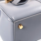 Celine 16 Saise Small Shoulder Back Handbag Gold Leather Blue Gray — view 5