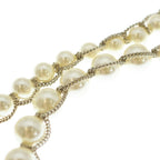 Chanel CC Logo Double Strand Faux Pearl Long Necklace Gold — view 5