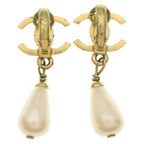 Chanel Faux Pearl Earrings Gold — view 2