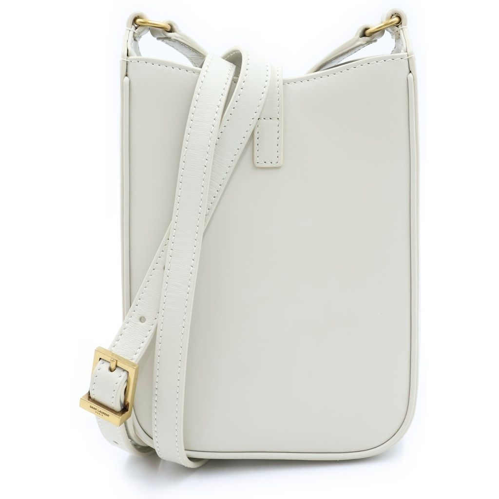 Saint Laurent Paris Le 5 a 7 Cassandra Leather Shoulder Bag Ivory — view 2