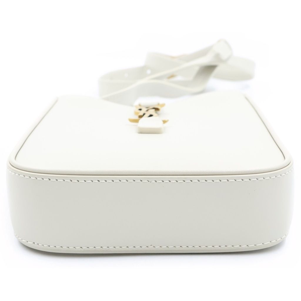 Saint Laurent Paris Le 5 a 7 Cassandra Leather Shoulder Bag Ivory — view 4