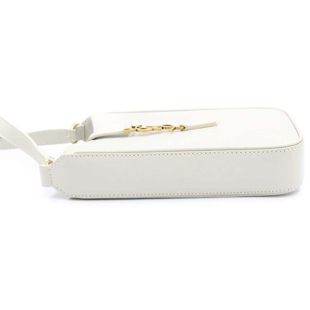 Saint Laurent Paris Le 5 a 7 Cassandra Leather Shoulder Bag Ivory — view 3