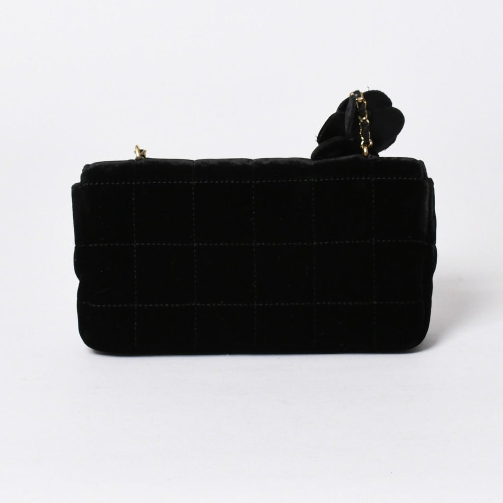 Chanel Choco Bar Velvet Single Flap Chain Bag Velour Gold — view 2