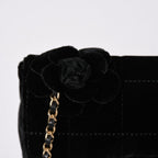 Chanel Choco Bar Velvet Single Flap Chain Bag Velour Gold — view 6