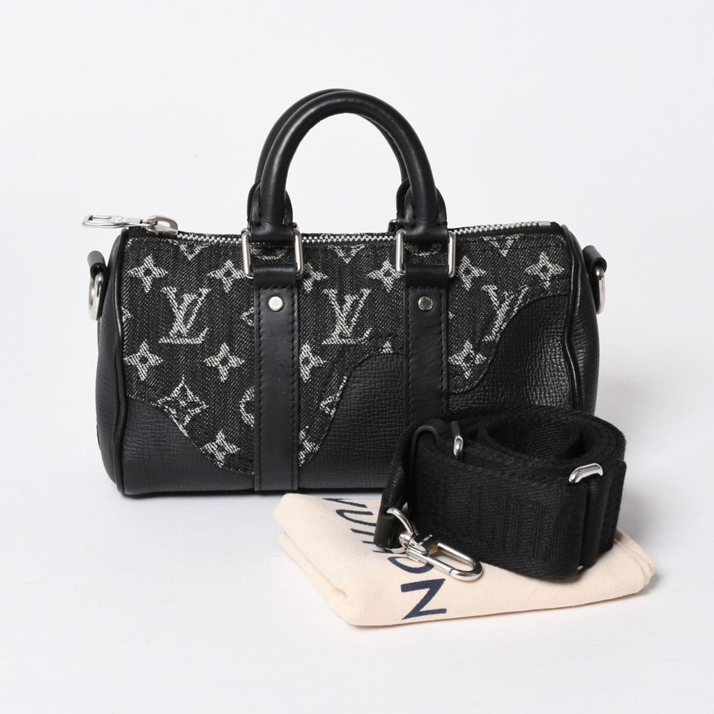 Louis Vuitton Keepall XS Shoulder Bag Monogram Denim Taurillon Leather 2-Way