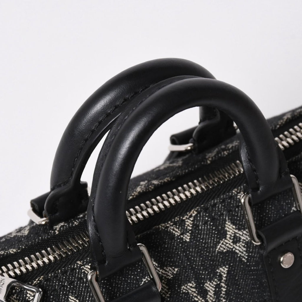 Louis Vuitton Keepall XS Shoulder Bag Monogram Denim Taurillon Leather 2-Way — view 8