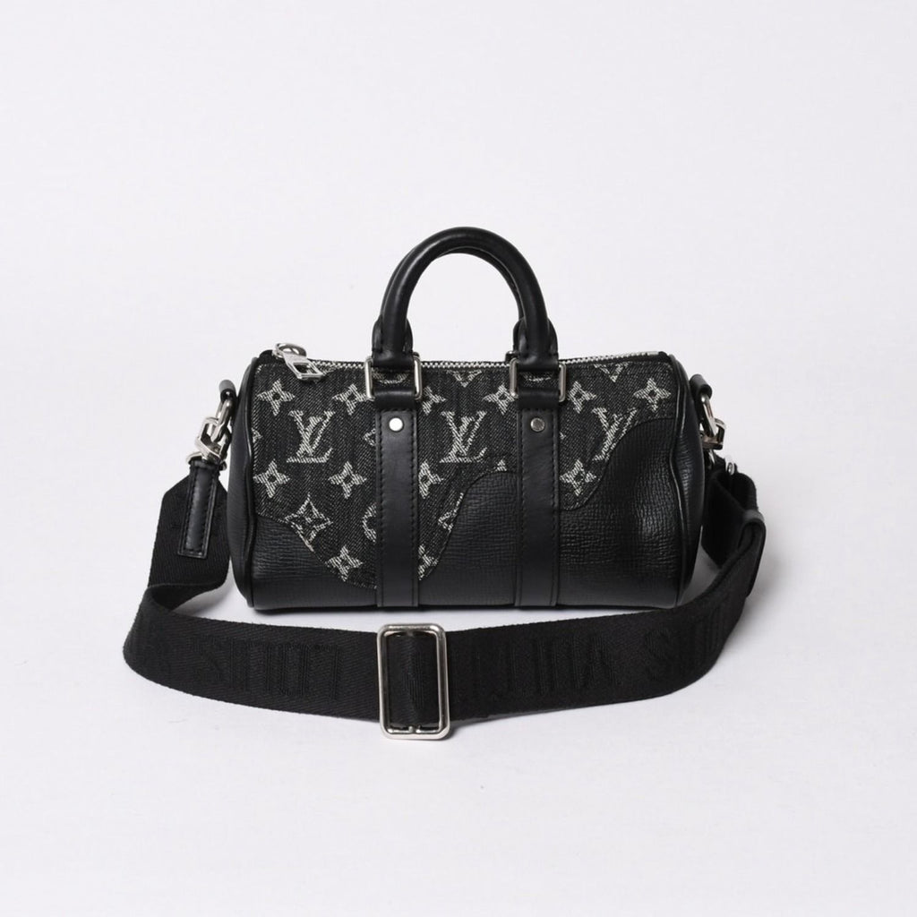 Louis Vuitton Keepall XS Shoulder Bag Monogram Denim Taurillon Leather 2-Way — view 4
