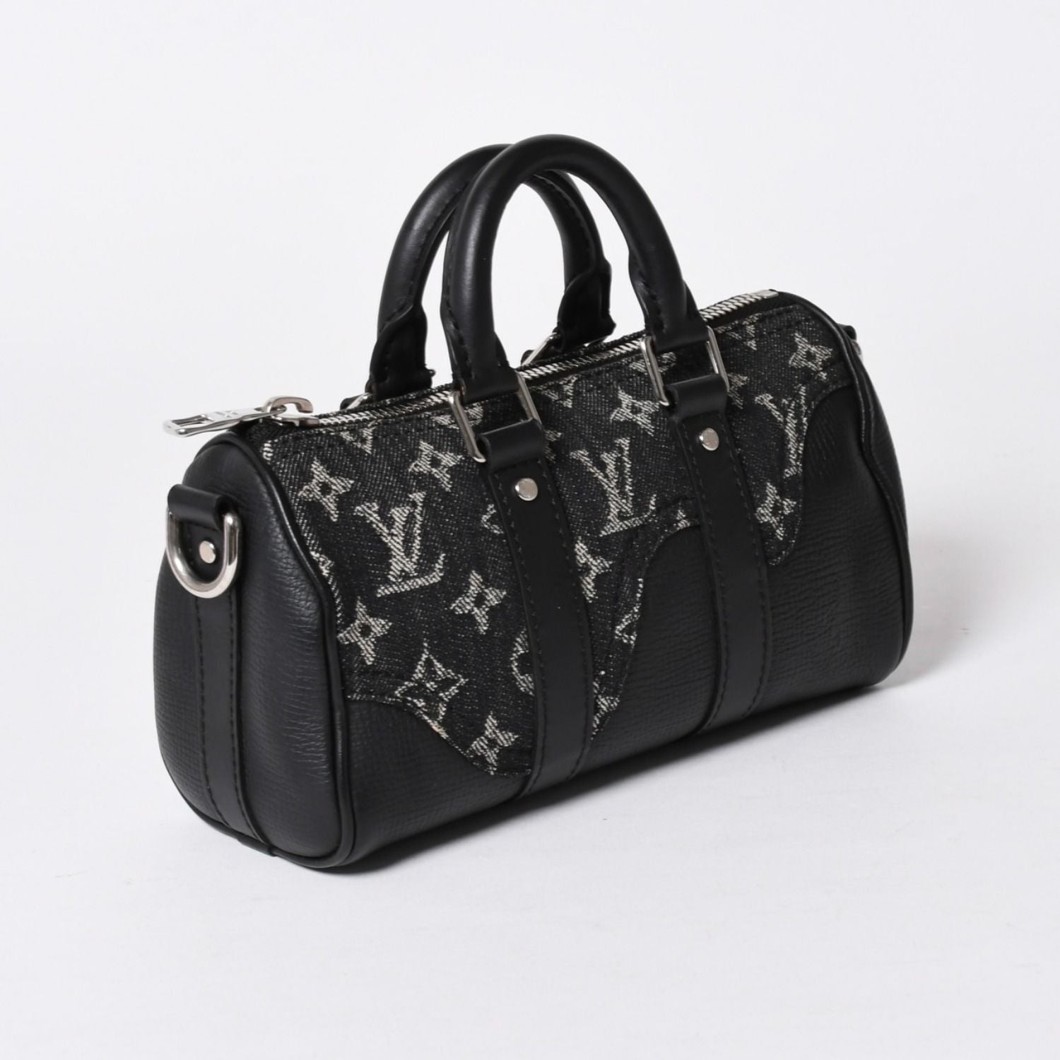 Louis Vuitton Keepall XS Shoulder Bag Monogram Denim Taurillon Leather 2-Way — view 3