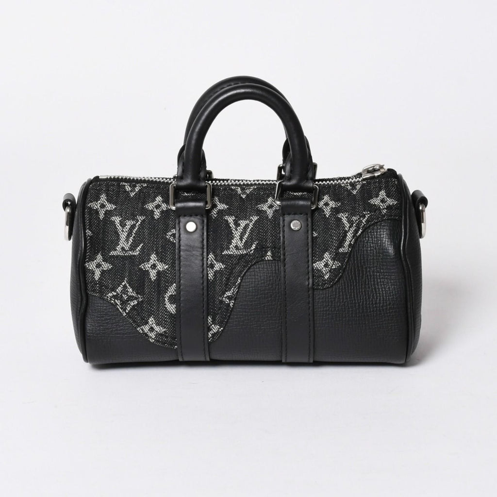 Louis Vuitton Keepall XS Shoulder Bag Monogram Denim Taurillon Leather 2-Way — view 2