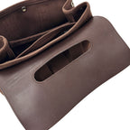 Hermes Valparaiso PM Canvas Handbag Brown Silver Compact Pouch Logo — view 7