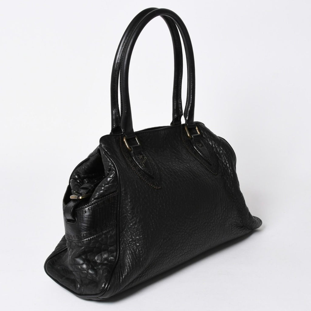 Fendi Etnico Handbag Zucca FF Logo Black Leather Antique Gold — view 3