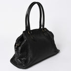 Fendi Etnico Handbag Zucca FF Logo Black Leather Antique Gold — view 3
