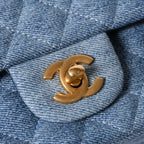 Chanel Mini Quilted 20 CC Logo Gradient Denim Chain Shoulder Bag Stand Blue — view 8