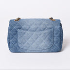 Chanel Mini Quilted 20 CC Logo Gradient Denim Chain Shoulder Bag Stand Blue — view 2