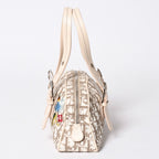 Dior Trotter Flower Embroidery Mini Boston Bag Galliano Era Beige Multicolor — view 4