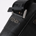 Fendi Zucca FF Logo Crossbody Shoulder Bag Black Metal — view 8